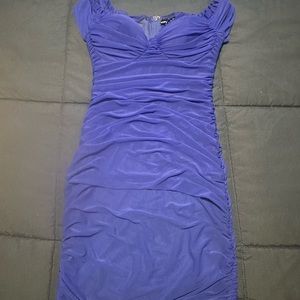 Windsor Blue Ruched Sweetheart Mini Dress